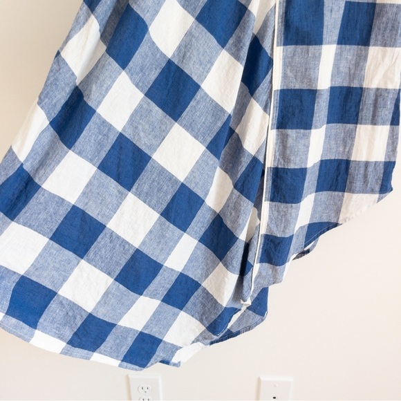 Maeve Anthropologie Cotton and Linen Asymmetrical Belted Gingham Midi Dress - Picture 13 of 15